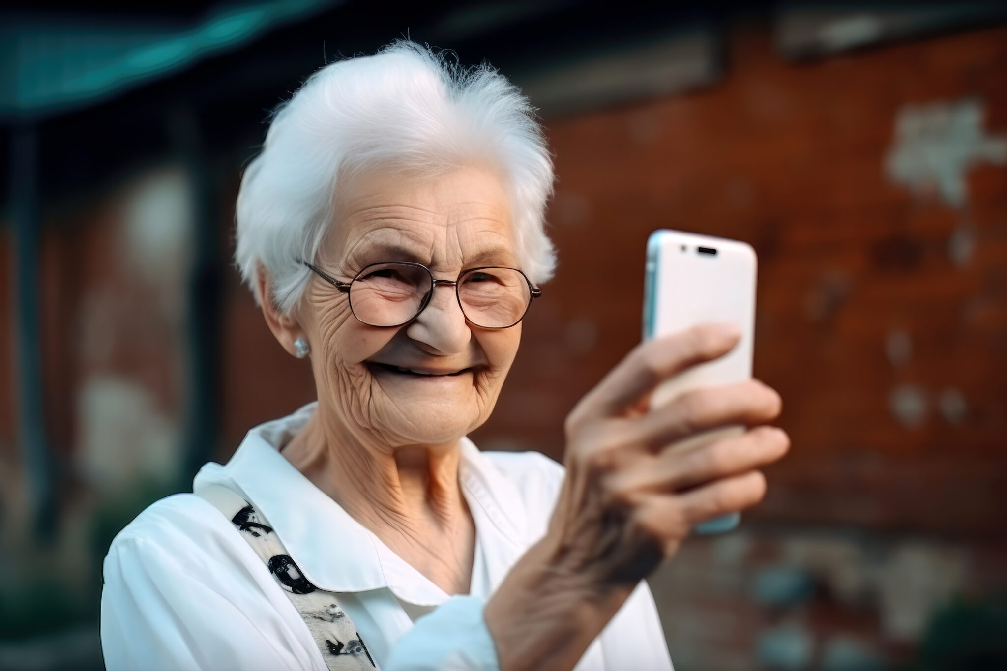 Ältere Frau mit Smartphone