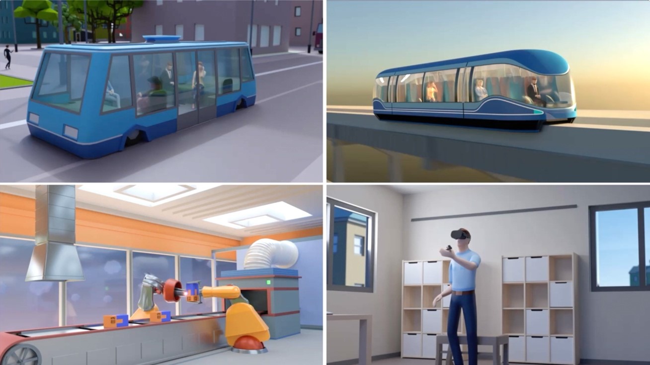 Einige Beispiele für Mobilfunk-Anwendungen mit hohen Latenzanforderungen: Fahrerlose Shuttles, selbstfahrende Züge, per Mobilfunk vernetzte Industrieroboter oder Virtual Reality und Augmented Reality